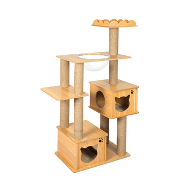 PaWz Cat Tree Scratching Post Scratcher Cats Tower Wood Condo Toys House 138cm Petsleisure